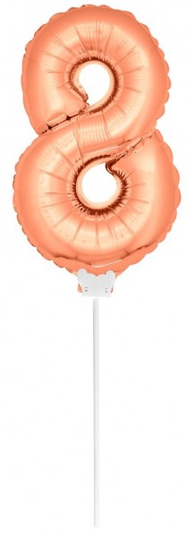 Folieballon nummer 8 rosé goud 36cm