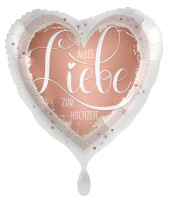 Herz Folienballon Hochzeitsgruß 45cm