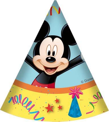 Zestaw 6 czapek urodzinowych dla dzieci Myszka Miki