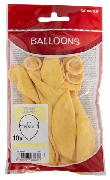10 palloncini vaniglia 27,5 cm