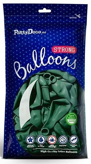 50 ballons métalliques Partystar vert sapin 27cm 2