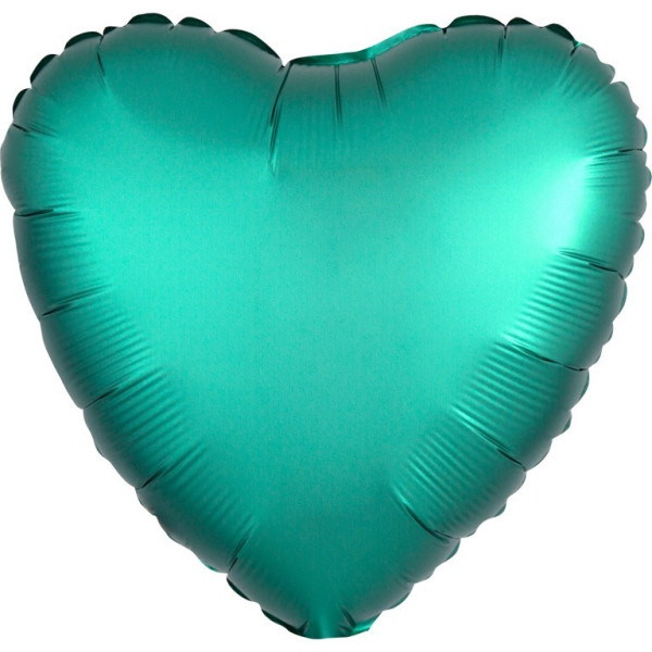 Glänsande grön hjärtballong 43cm