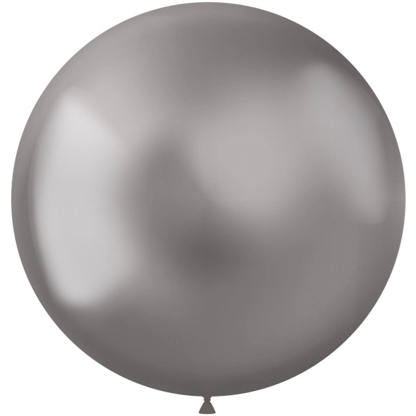 5 Balon Shiny Star XL srebrny 48cm