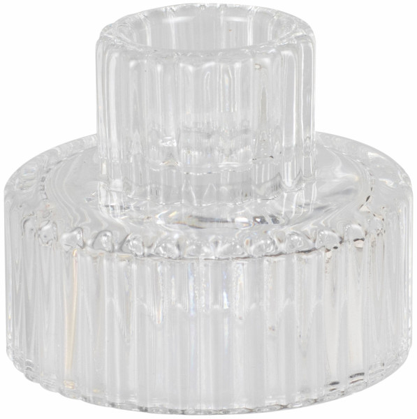 2 bougeoirs cristal clair 6,5cm