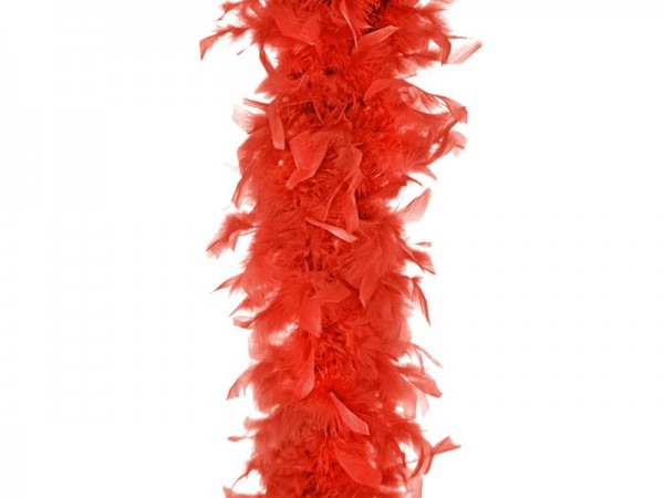 Boa de plumas rojas Lina 180cm