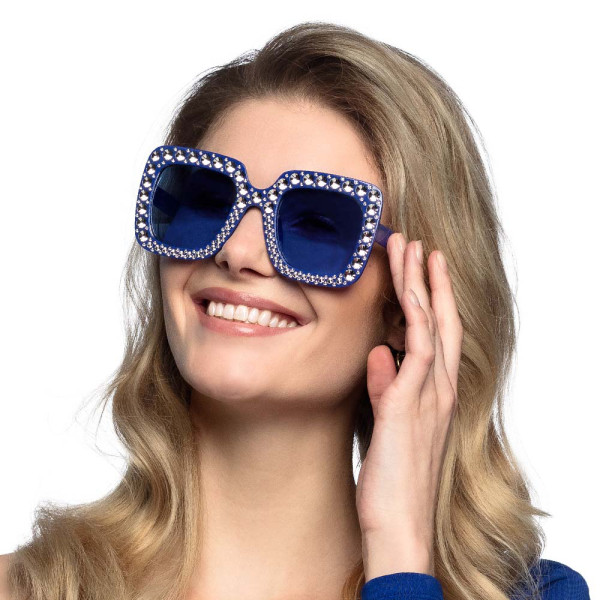 Partybrille Bling Bling blau