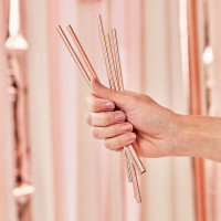 Preview: 5 reusable straws rose gold