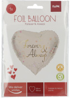 Oversigt: Folienballon Herz Forever & Always 45cm