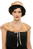 1920s hat and stole for women beige