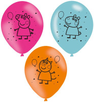 Vorschau: 6 Peppa Wutz Partyfieber Luftballons 23cm