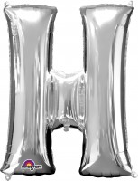 Globo de aluminio letra H plateado 81cm