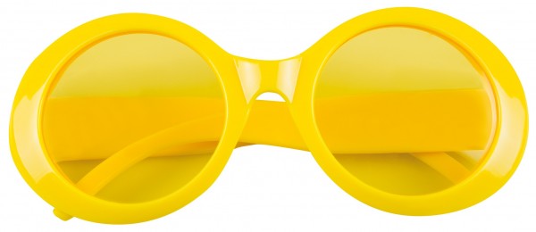 Round party glasses in neon yellow 2