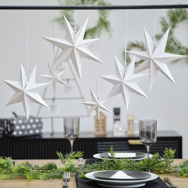 6 eco star hangers 3D White Star