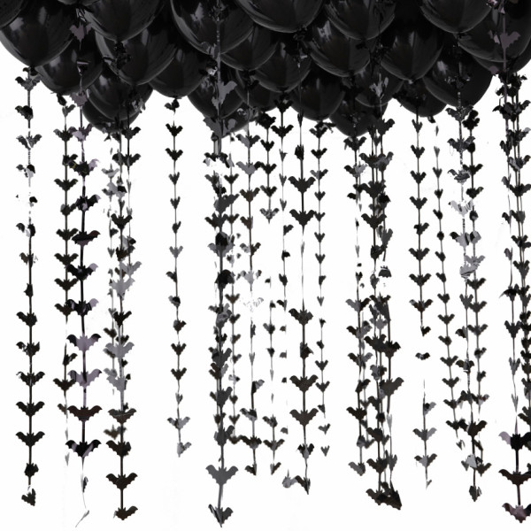 Kit soffitto Ballon-Palloncini neri con code a forma di pipistrello