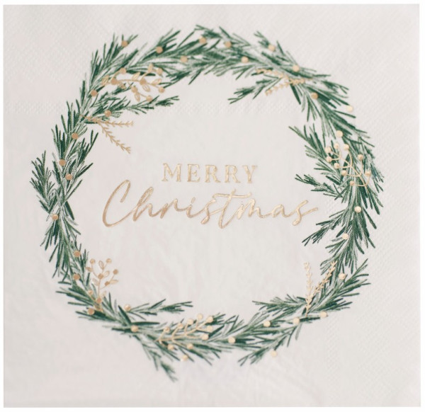 16 Merry Christmas napkins 15 x 15cm