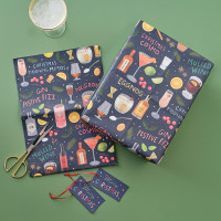 Winter cocktail wrapping paper set