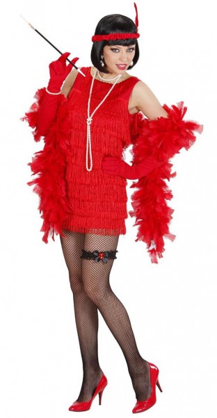 jaren 20 Charleston danseres dames kostuum rood 2