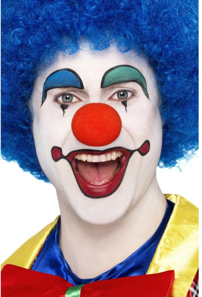 Blauwe Afro-clownpruik