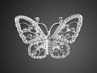 Vorschau: Schmetterlings-Brosche 48mm in Silber
