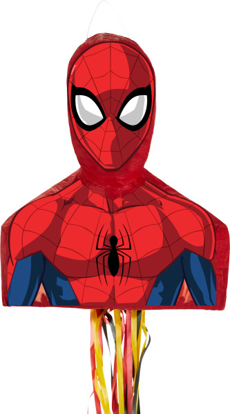 Odważny Spiderman ciągnący pinata