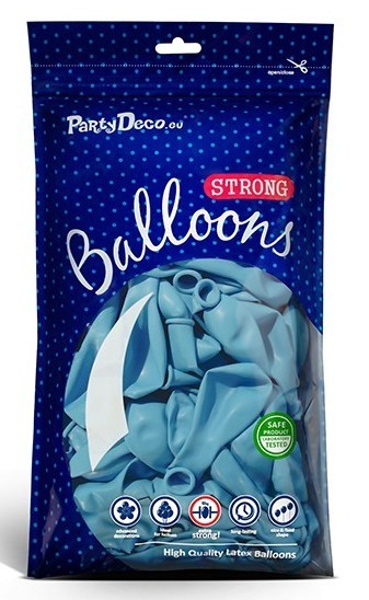 Balony na 50 imprezowe pastelowe niebieskie 30cm 2