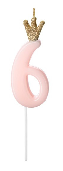 Birthday Queen number 6 cake candle 9.5cm