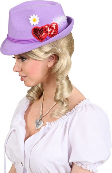 Liliowy tradycyjny kapelusz Lisl