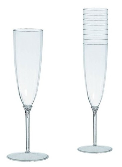8 verres à champagne en plastique Cin Cin 142ml
