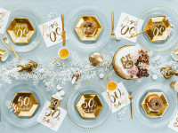 Anteprima: Candelina 50° compleanno oro glitterato 7,5 cm