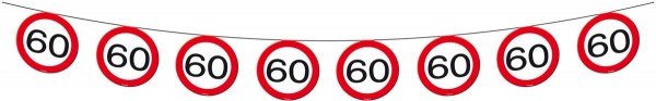 Znak drogowy łańcucha proporczyków 60. urodziny