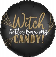 Ballon en aluminium satiné Haunted Candy Witch 43cm