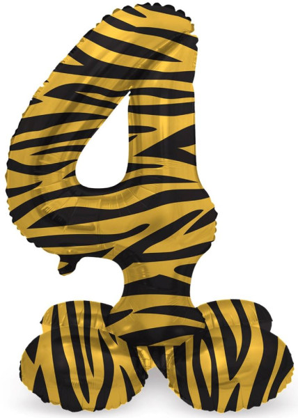 Palloncino numero 4 tigre con base 41cm