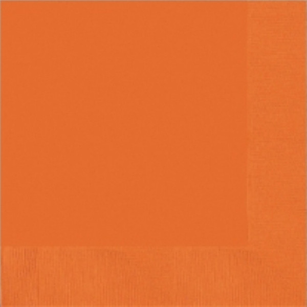 50 serviettes orange 25 x 25cm
