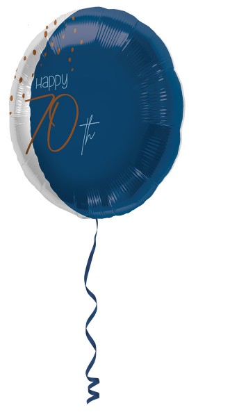 Elegant Blue 70th Birthday Folienballon 45cm