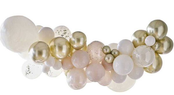 Guirnalda de globos crema-oro Elegance 60 piezas