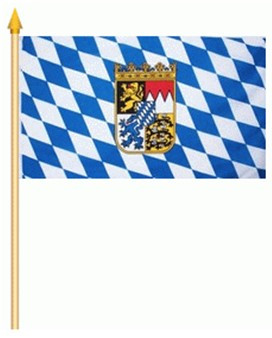 Bavarian Flag with Pole 45 x 30cm