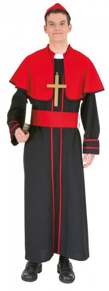 Kardinal Bischof Kostüm Schwarz-Rot