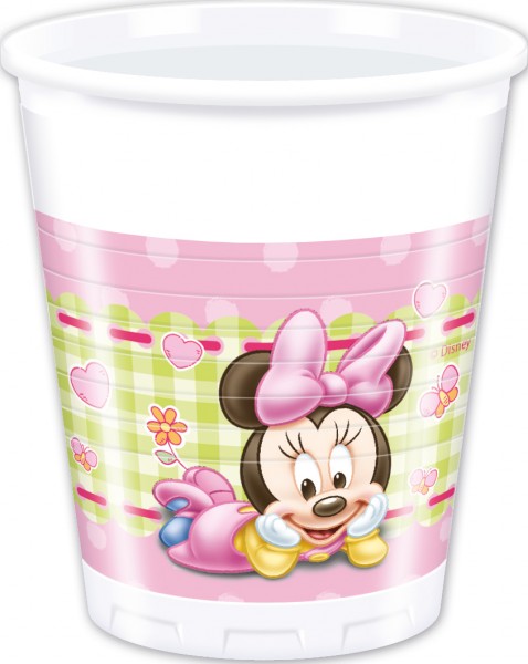 8 Minnie Mouse baby shower cups 200ml