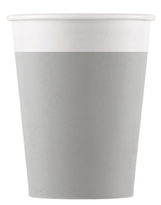 8 FSC paper cups Paganini gray 200ml