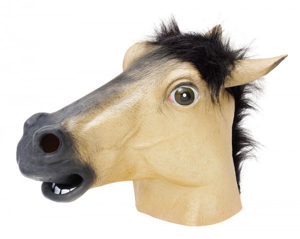 Máscara de cabeza completa de caballo beige