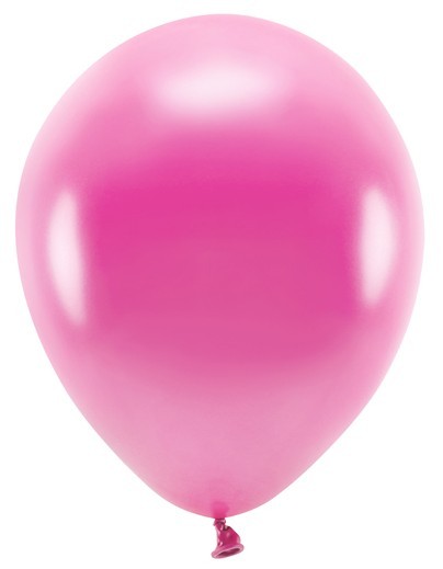 10 ballons Eco métalliques roses 26cm