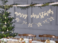 Anteprima: Ghirlanda Merry Christmas in legno 87 cm