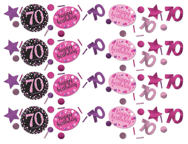 Confeti de decoración Pink 70th Birthday 34g