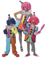 Preview: Rainbow bobble clown costume for women