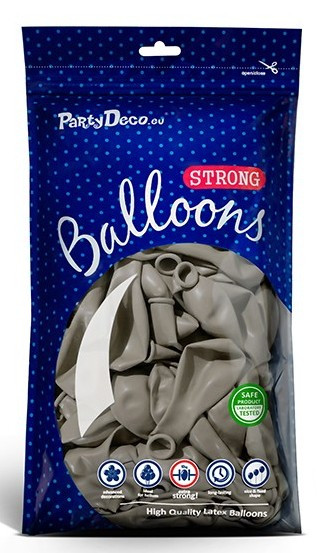 100 balonów Partystar jasnoszare 27 cm