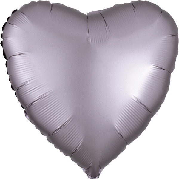 Satin hjerte ballon mauve 43 cm