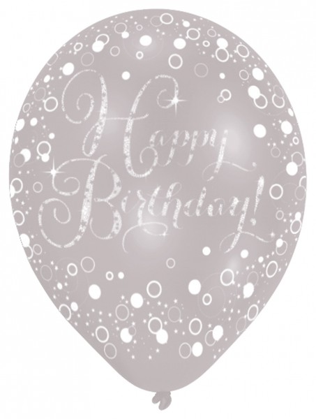 6 funkelnde Luftballons Happy Birthday 2