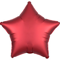 Edler Satin Sternballon rubinrot 43cm