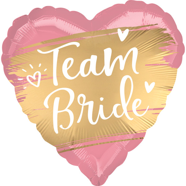 Team Bride Globo metalizado rosa y dorado 46cm