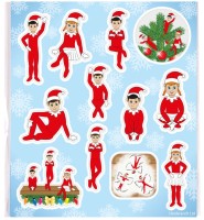 Christmas Elves Sticker Sheet with 12 Colourful Elf Stickers